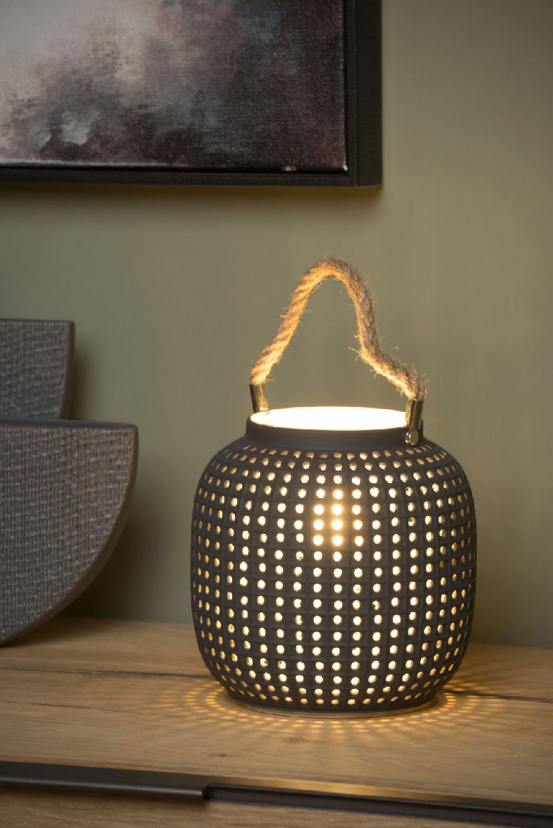 Lucide SAFIYA - Table lamp - E14 - Grey